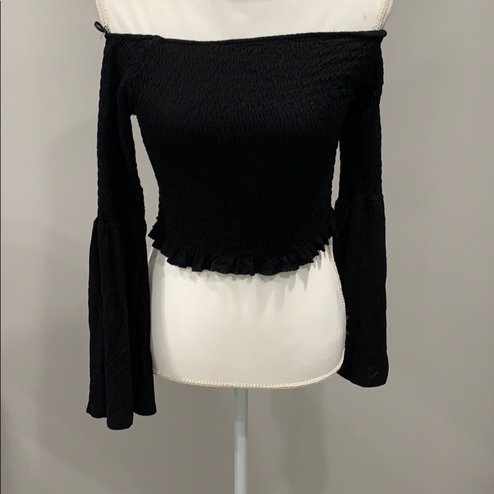 Cotton On Black Off The Shoulder Crop Top